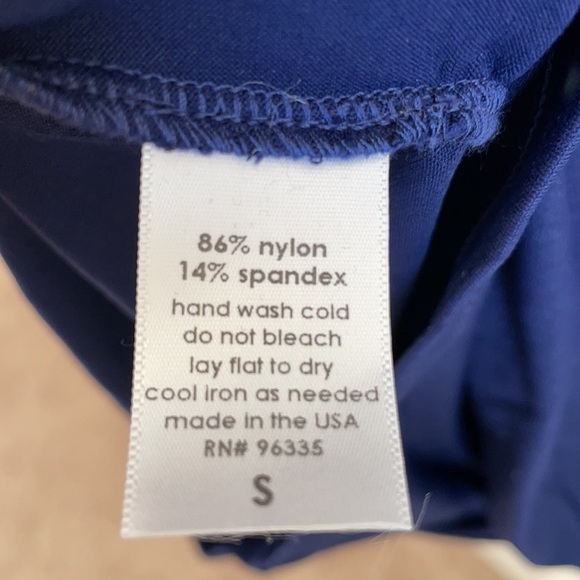 Susana Monaco mock neck ruched dark navy dress S - Picture 4 of 6